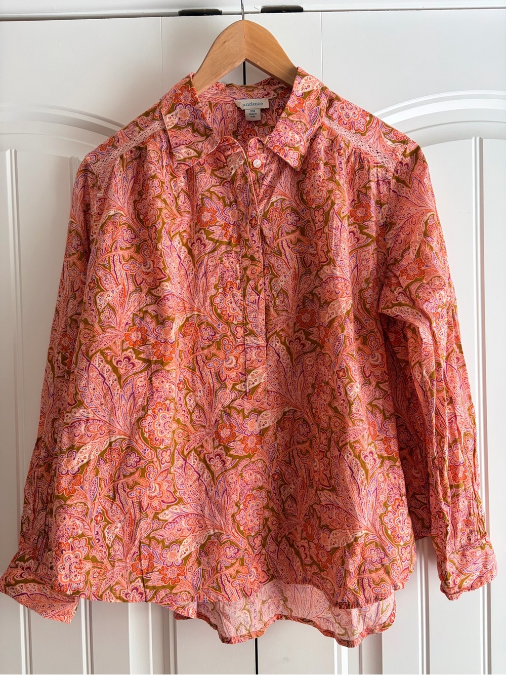Sundance NWOT Poppy Bloom Paisley Women's Pullover Shirt Blouse Size Petite Med